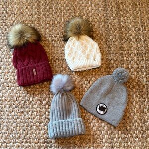 Stylish Knit Beanies with Pom Poms